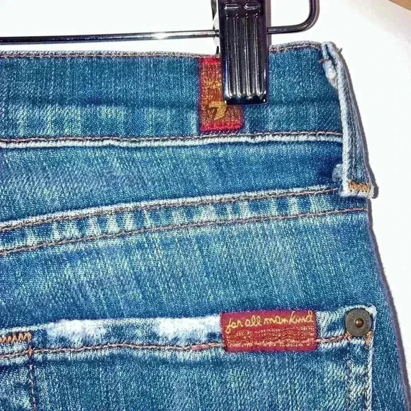 7 For All ManKind Boot Cut Blue Jeans Size 26 - Picture 9 of 13